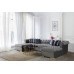 Lauren Velvet Gray Double Chaise Sectional