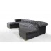 Lauren Velvet Gray Double Chaise Sectional