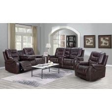 Ashley Brown Leather Gel Reclining Set